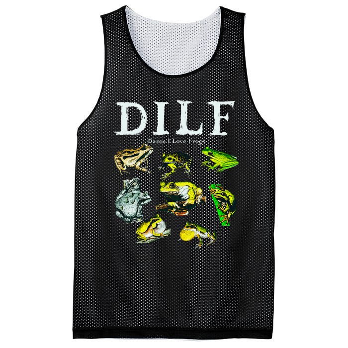 Types Of Frogs Dilf Damn I Love Frogs Mesh Reversible Basketball Jersey Tank