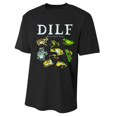 Types Of Frogs Dilf Damn I Love Frogs Performance Sprint T-Shirt