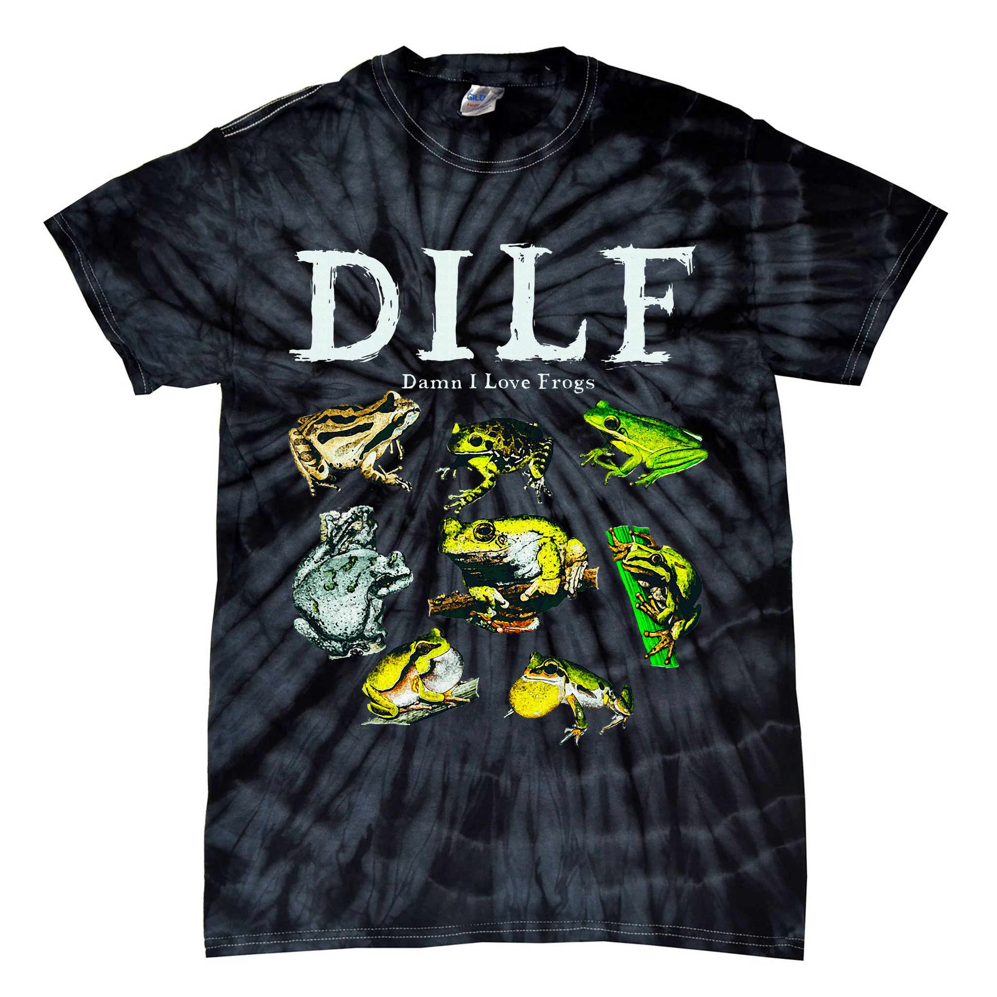 Types Of Frogs Dilf Damn I Love Frogs Tie-Dye T-Shirt