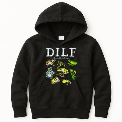 Types Of Frogs Dilf Damn I Love Frogs Kids Hoodie