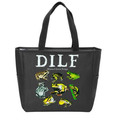 Types Of Frogs Dilf Damn I Love Frogs Zip Tote Bag