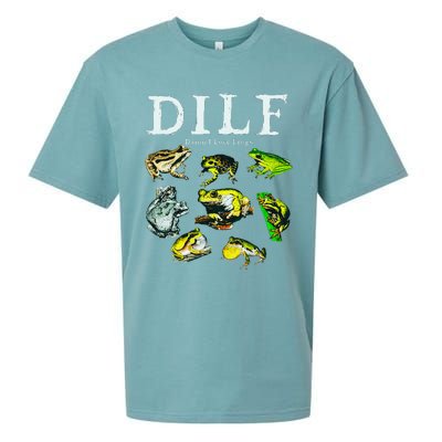 Types Of Frogs Dilf Damn I Love Frogs Sueded Cloud Jersey T-Shirt