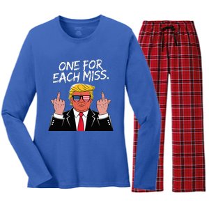 Trump One For Each Miss Funny Political Women's Long Sleeve Flannel Pajama Set 