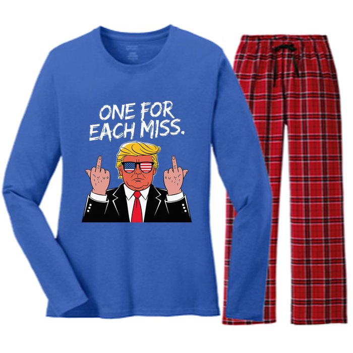 Trump One For Each Miss Funny Political Women's Long Sleeve Flannel Pajama Set 