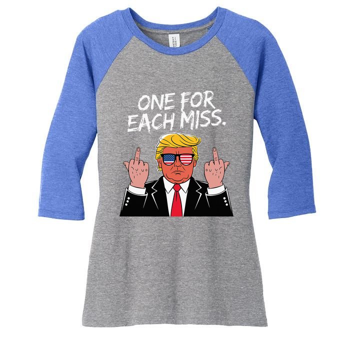 Trump One For Each Miss Funny Political Women's Tri-Blend 3/4-Sleeve Raglan Shirt