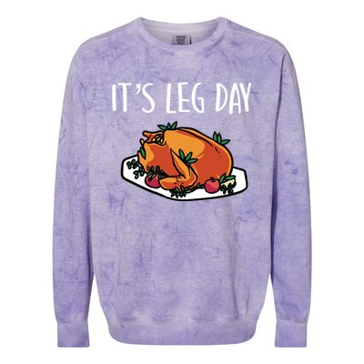 Thanksgiving Outfit For Fall Feast Exercise Its Leg Day Meaningful Gift Colorblast Crewneck Sweatshirt