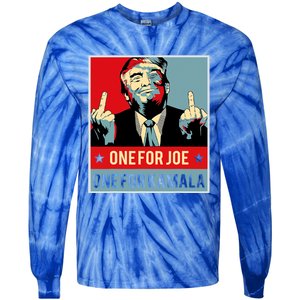 Trump One For Joe One For Kamala Tie-Dye Long Sleeve Shirt