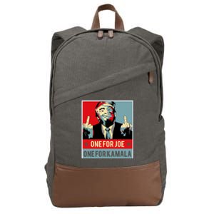 Trump One For Joe One For Kamala Cotton Canvas Backpack