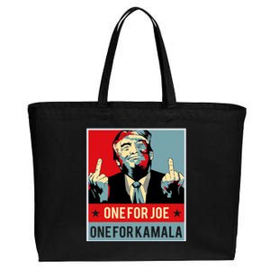 Trump One For Joe One For Kamala Cotton Canvas Jumbo Tote