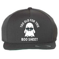 Too Old For This Boo Sheet Ghost Funny Halloween Wool Snapback Cap