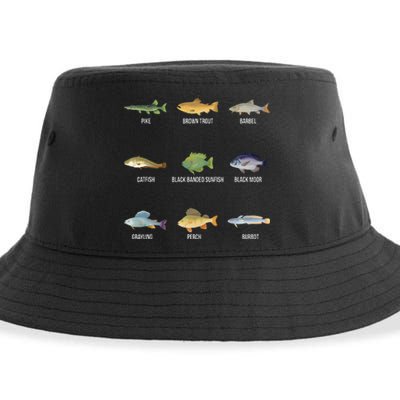 Types Of Freshwater Fish Species Funny Fishing Gifts Sustainable Bucket Hat