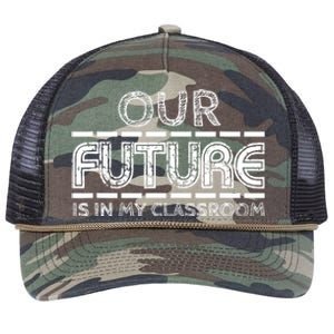 Teachers Our Future Is In My Classroom Retro Rope Trucker Hat Cap