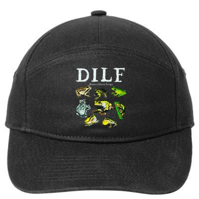 Types Of Frogs Dilf Damn I Love Frogs 7-Panel Snapback Hat