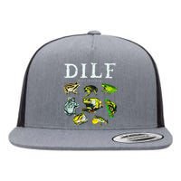 Types Of Frogs Dilf Damn I Love Frogs Flat Bill Trucker Hat