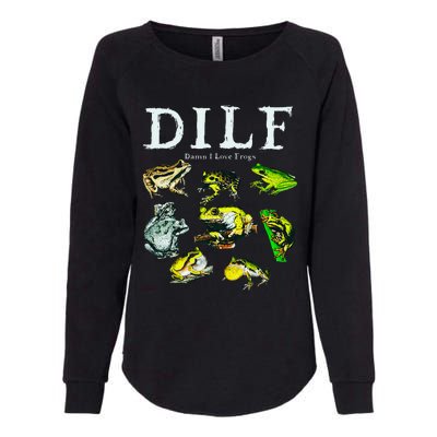 Types Of Frogs Dilf Damn I Love Frogs Womens California Wash Sweatshirt