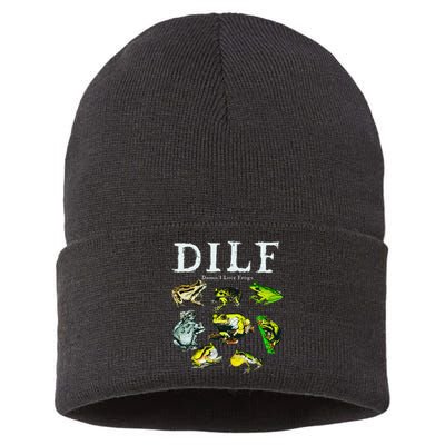 Types Of Frogs Dilf Damn I Love Frogs Sustainable Knit Beanie