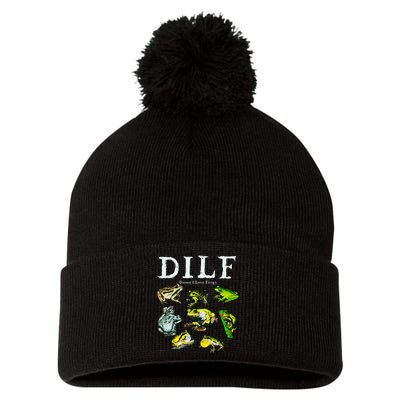 Types Of Frogs Dilf Damn I Love Frogs Pom Pom 12in Knit Beanie