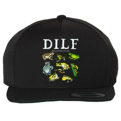 Types Of Frogs Dilf Damn I Love Frogs Wool Snapback Cap