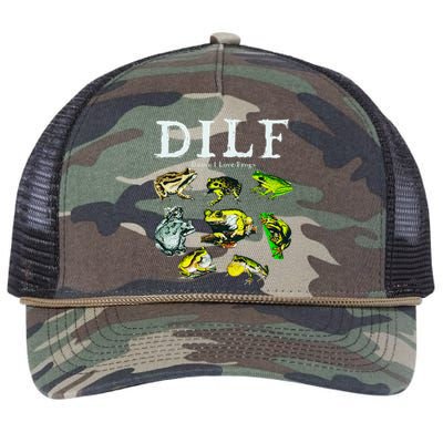 Types Of Frogs Dilf Damn I Love Frogs Retro Rope Trucker Hat Cap