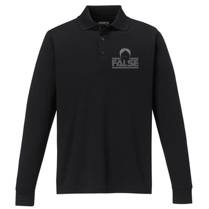 The Office False Gray Tonal Performance Long Sleeve Polo