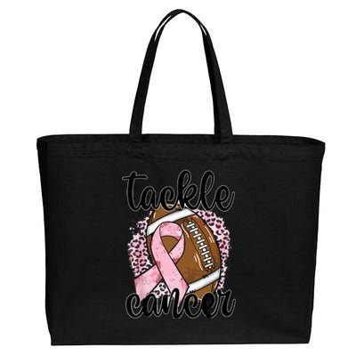 Tackle October Football Pink Ribbon Breast Cancer Awareness Gift Cotton Canvas Jumbo Tote