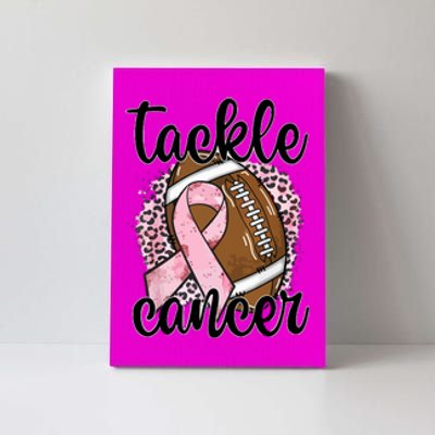 Tackle October Football Pink Ribbon Breast Cancer Awareness Gift Canvas