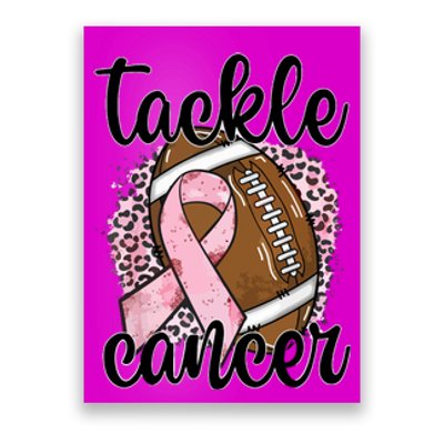 Tackle October Football Pink Ribbon Breast Cancer Awareness Gift Poster