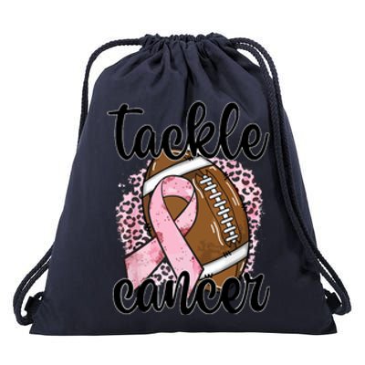 Tackle October Football Pink Ribbon Breast Cancer Awareness Gift Drawstring Bag