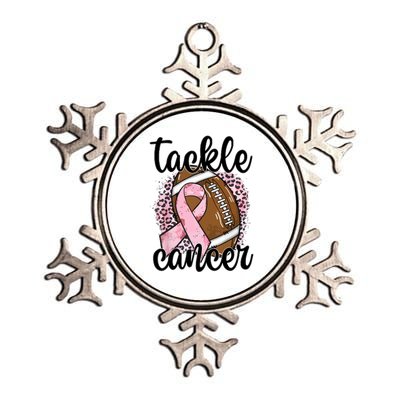 Tackle October Football Pink Ribbon Breast Cancer Awareness Gift Metallic Star Ornament