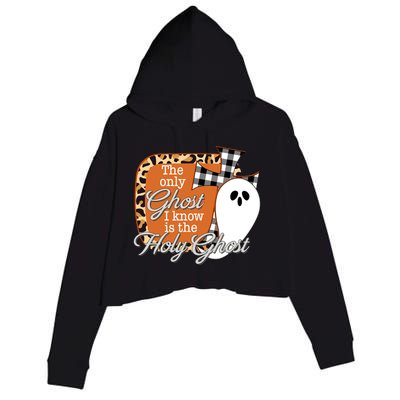 The Only Ghost I Know Is The Holy Ghost Halloween Christian Crop Fleece Hoodie