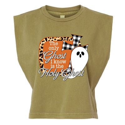 The Only Ghost I Know Is The Holy Ghost Halloween Christian Garment-Dyed Women's Muscle Tee