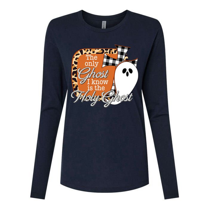 The Only Ghost I Know Is The Holy Ghost Halloween Christian Womens Cotton Relaxed Long Sleeve T-Shirt