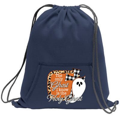 The Only Ghost I Know Is The Holy Ghost Halloween Christian Sweatshirt Cinch Pack Bag