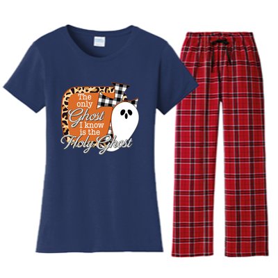 The Only Ghost I Know Is The Holy Ghost Halloween Christian Women's Flannel Pajama Set