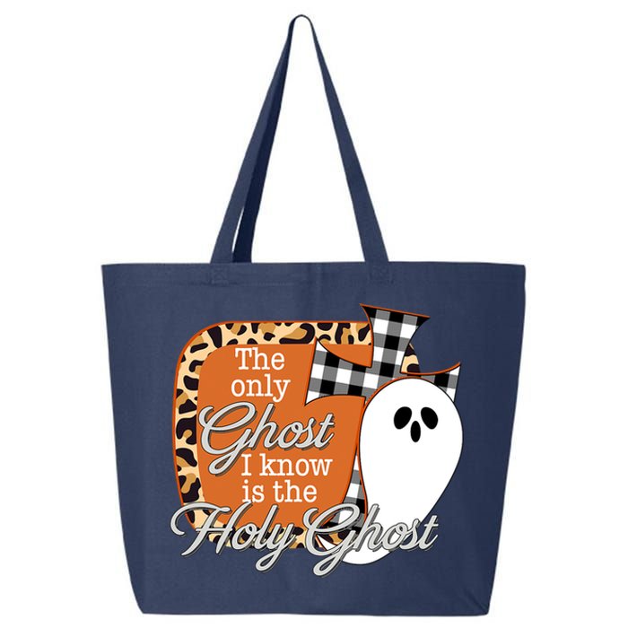 The Only Ghost I Know Is The Holy Ghost Halloween Christian 25L Jumbo Tote