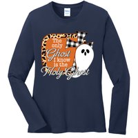 The Only Ghost I Know Is The Holy Ghost Halloween Christian Ladies Long Sleeve Shirt