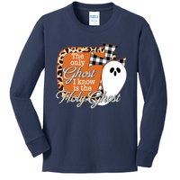 The Only Ghost I Know Is The Holy Ghost Halloween Christian Kids Long Sleeve Shirt