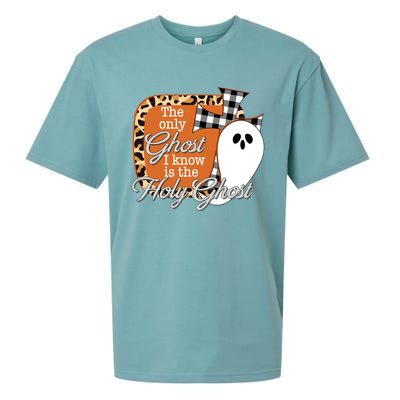 The Only Ghost I Know Is The Holy Ghost Halloween Christian Sueded Cloud Jersey T-Shirt