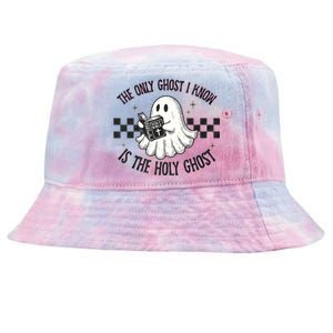 The Only Ghost I Know Is The Holy Ghost Funny Boo Bible Tie-Dyed Bucket Hat