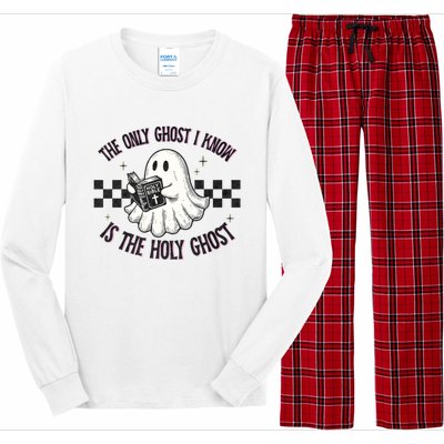 The Only Ghost I Know Is The Holy Ghost Funny Boo Bible Long Sleeve Pajama Set