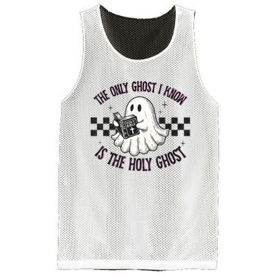 The Only Ghost I Know Is The Holy Ghost Funny Boo Bible Mesh Reversible Basketball Jersey Tank