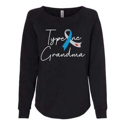 Type One Grandma Diabet Awareness Womens California Wash Sweatshirt