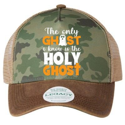 The Only Ghost I Know Is The Holy Ghost Halloween Christian Legacy Tie Dye Trucker Hat