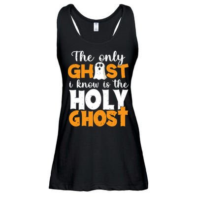 The Only Ghost I Know Is The Holy Ghost Halloween Christian Ladies Essential Flowy Tank