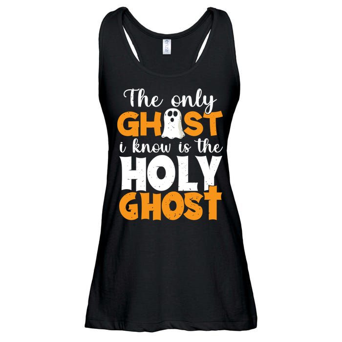 The Only Ghost I Know Is The Holy Ghost Halloween Christian Ladies Essential Flowy Tank