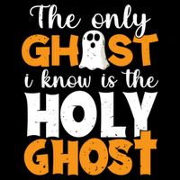 The Only Ghost I Know Is The Holy Ghost Halloween Christian 16 in Basic Backpack