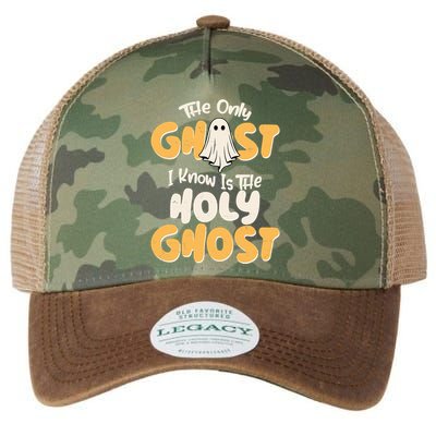The Only Ghost I Know Is The Hold Ghost Christian Halloween Legacy Tie Dye Trucker Hat