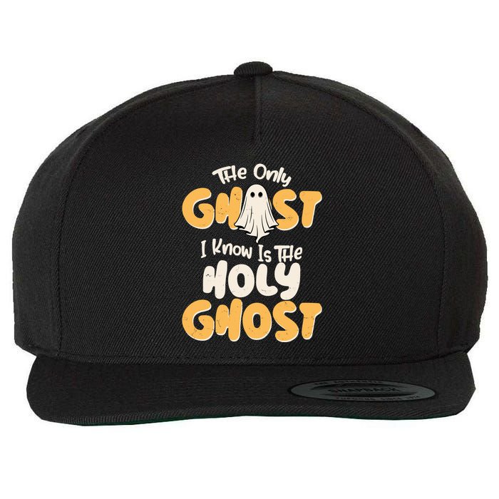 The Only Ghost I Know Is The Hold Ghost Christian Halloween Wool Snapback Cap