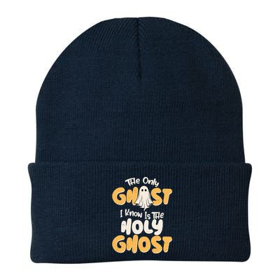 The Only Ghost I Know Is The Hold Ghost Christian Halloween Knit Cap Winter Beanie