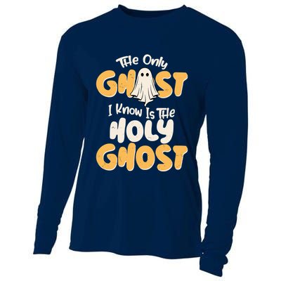 The Only Ghost I Know Is The Hold Ghost Christian Halloween Cooling Performance Long Sleeve Crew